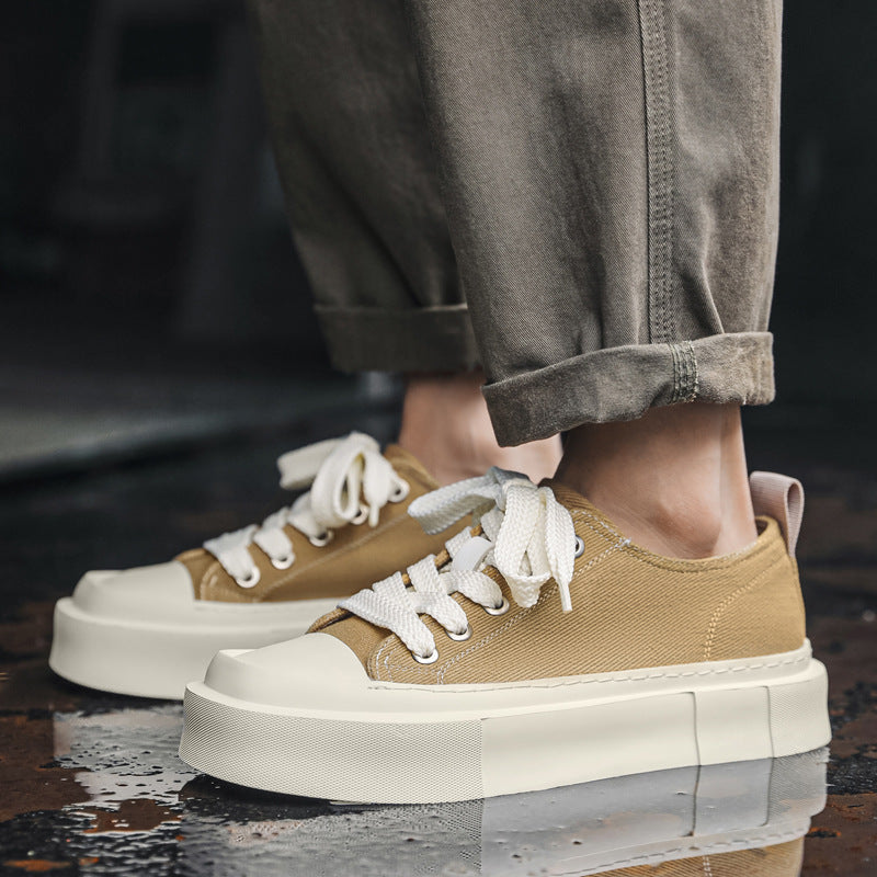 Men's Summer Sports Skateboard Commuter Versatile Solid Men's Casual Leather Shoes