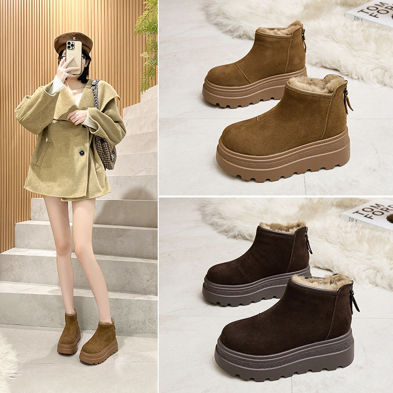 Genuine Platform Peas Fleece-lined Big Toe Women's Casual Shoes