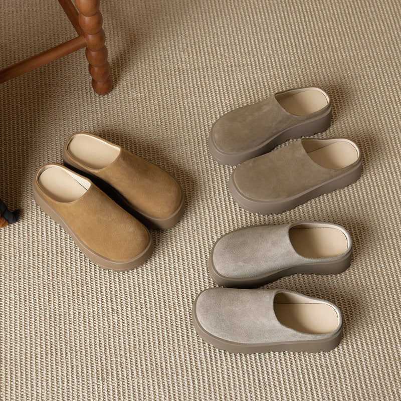 Women's Half Outer Wear Slip-on Thick Bottom Slippers