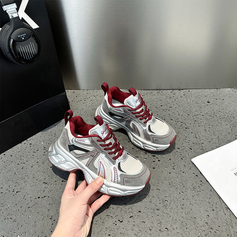 Women's Authentic Clunky Thick Bottom Height Increasing Insole Sneakers