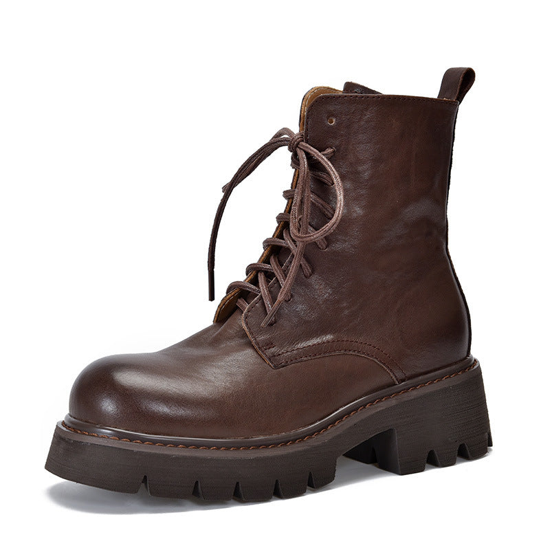 Women's Retro Easy Matching Martin Short Thick-soled Boots