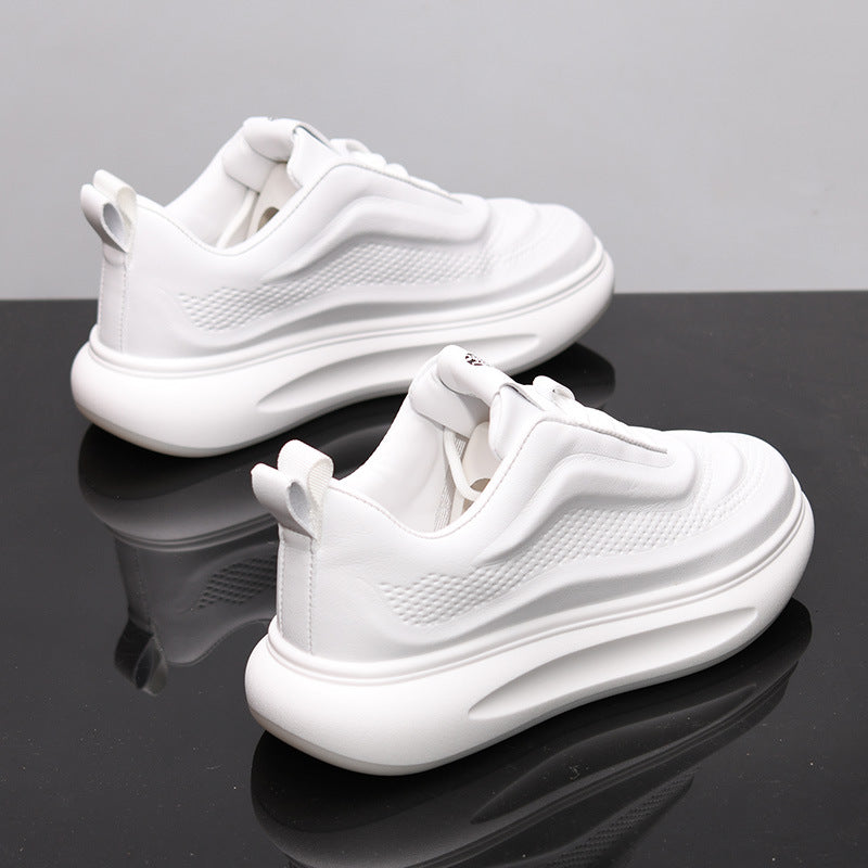Men's & Women's Mcqueen White Platform Couple Hight Increasing Board Men's Casual Shoes