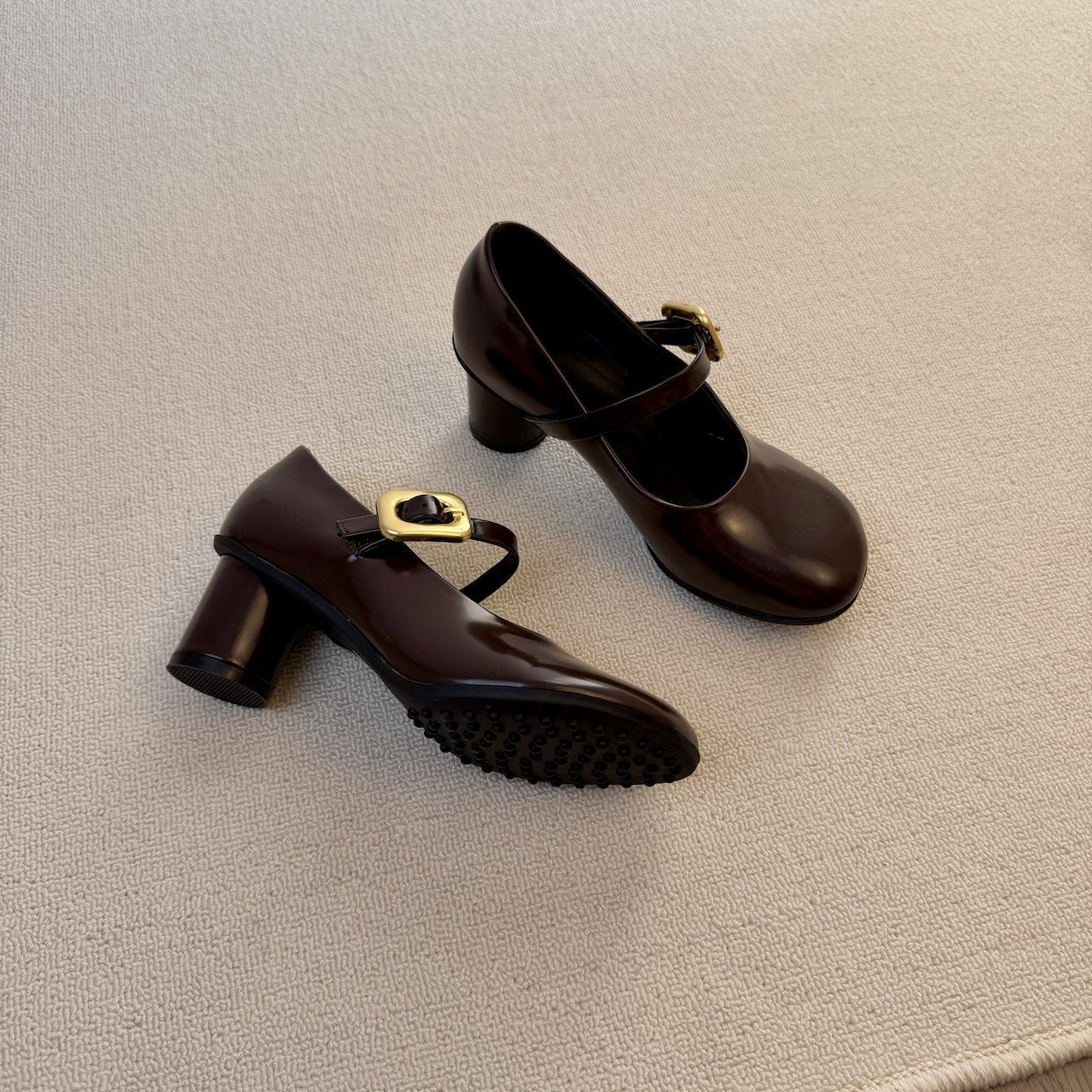 Women's Retro Round Toe Shallow Mouth Mary Women's Fashion Shoes