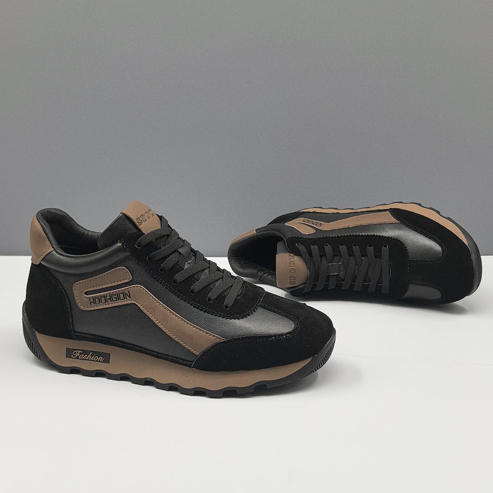 Men's Cowhide Board Fashion Genuine Versatile Plus Casual Shoes