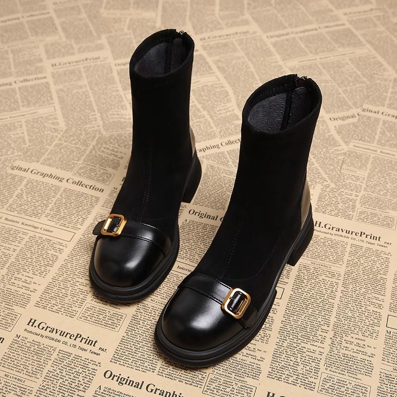 Style Ankle Flat Bottom Early Autumn Boots