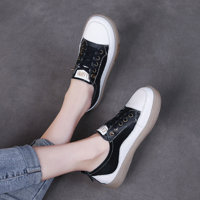 Genuine Soft Bottom Pumps Flat White Women's Casual Shoes