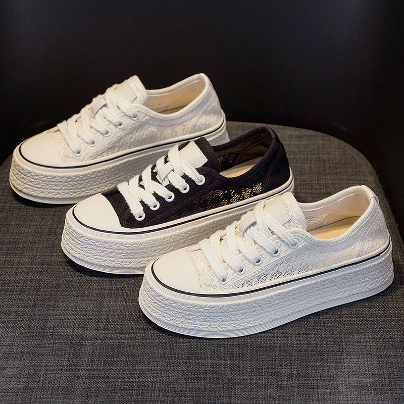 Women's Mesh Surface White Summer Thin Versatile Women's Casual Shoes