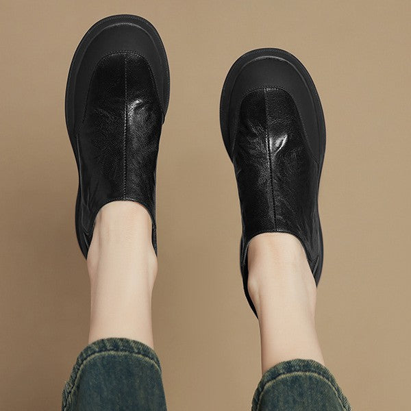 Women's Pumps Platform Muffin Not Tired Feet Leather Shoes