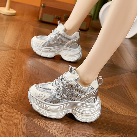 Women's Platform Dad Spring Fashion Mesh Versatile Sneakers