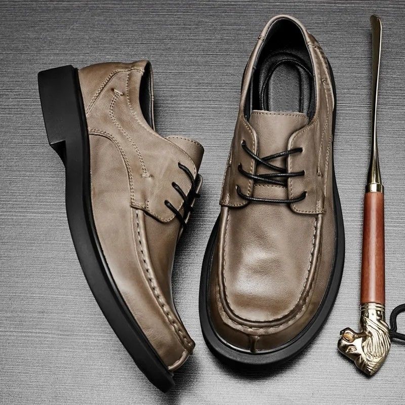 Men's Wear British Soft Bottom Retro Pointed Men's Business Leather Shoes