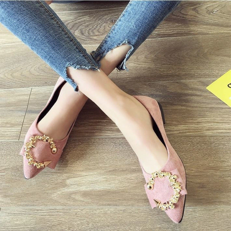 Women's Pumps Low-cut Pointed Flat Soft Bottom Women's Shoes