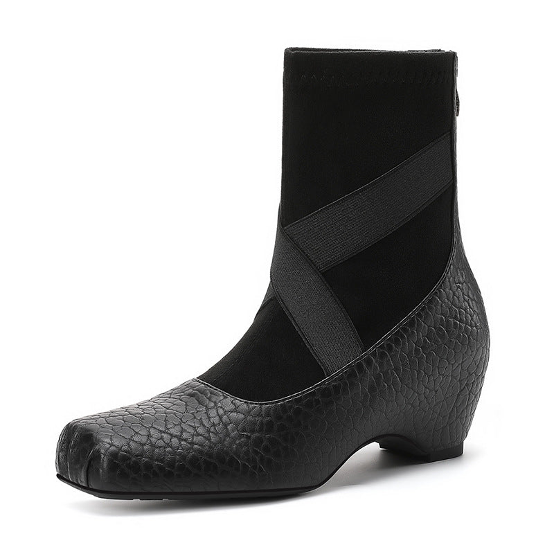 Women's Insole Elegance Retro Below The Knee Women's Leather Boots