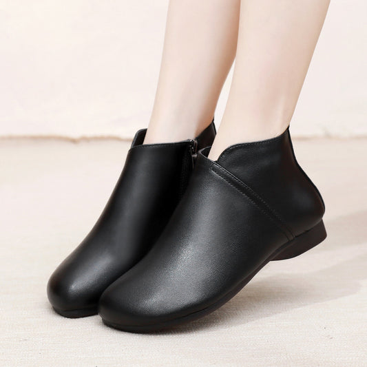 Women's Toe Flat Mom Winter Fleece Lined Women's Shoes