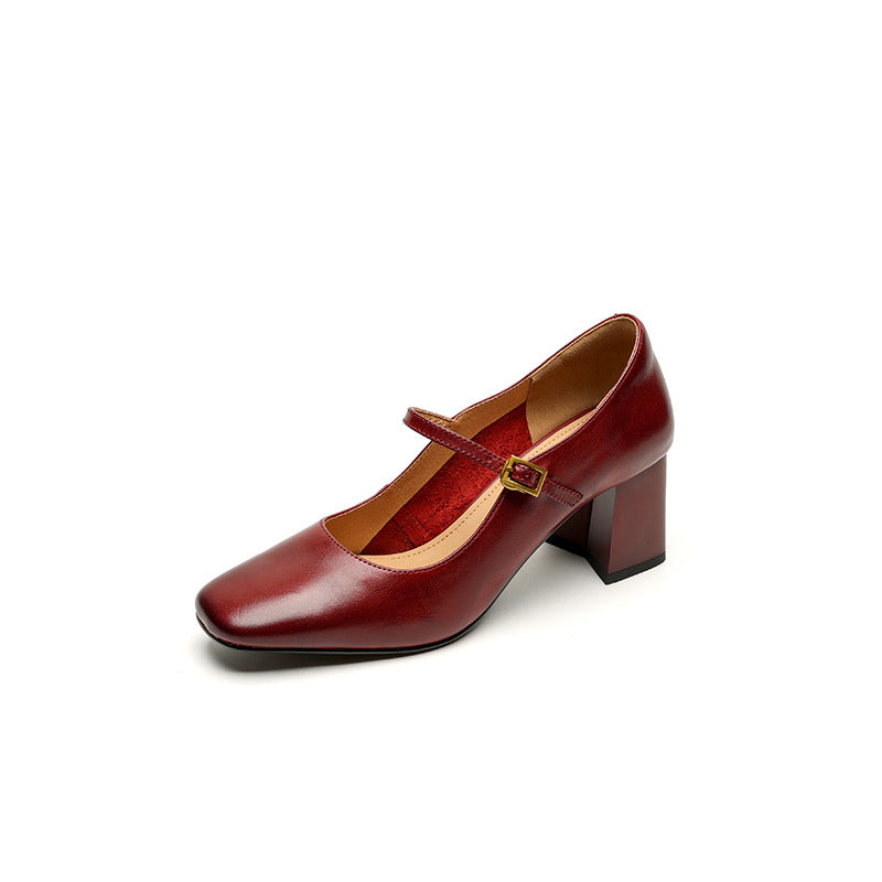 Women's Low-cut With Mary Jane Retro Chunky Heels