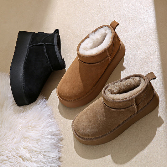 Women's Yu Thick-soled Short Fleece Lined For Snow Boots