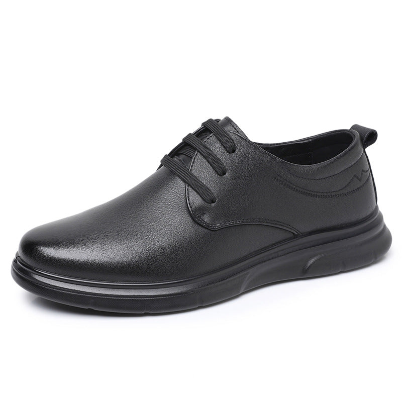 Men's Business First Layer Cowhide Fashion Black Men's Casual Leather Shoes