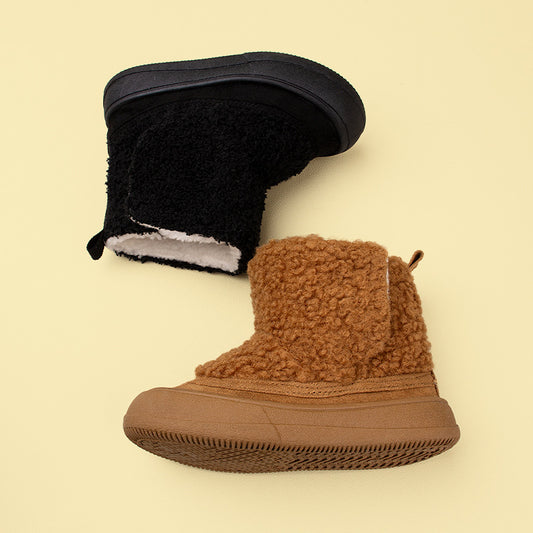 Children's Fleece-lined Warm Cute Fashion Suede Velcro Boots