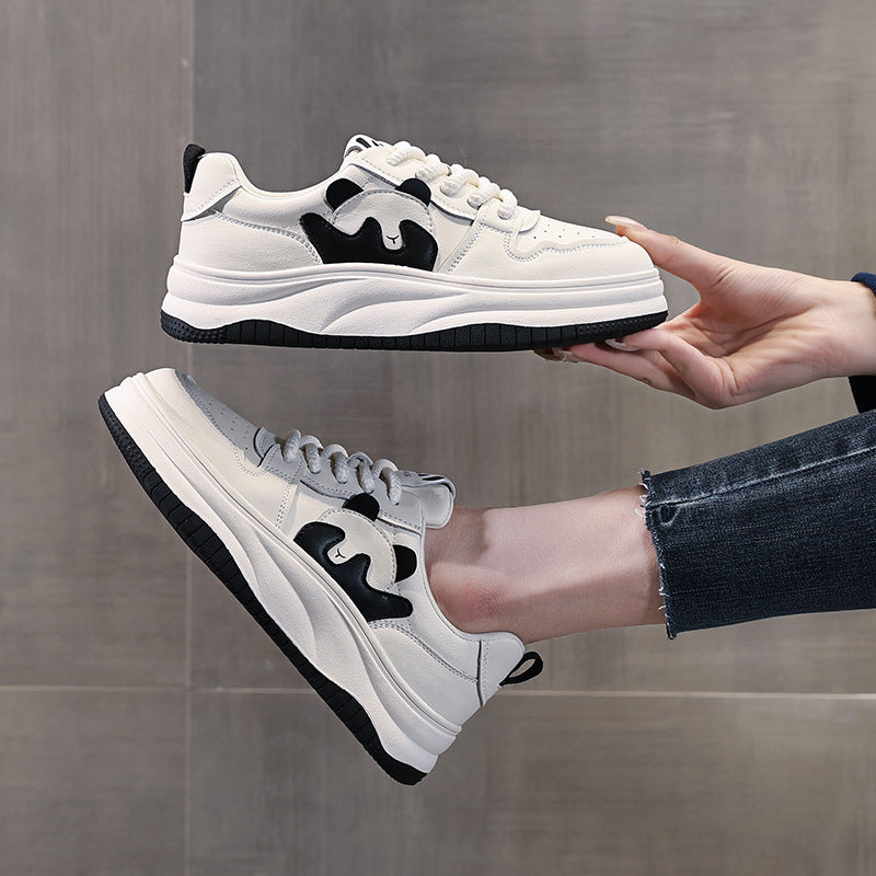 Women's Genuine Platform White Spring Sports Versatile Sneakers