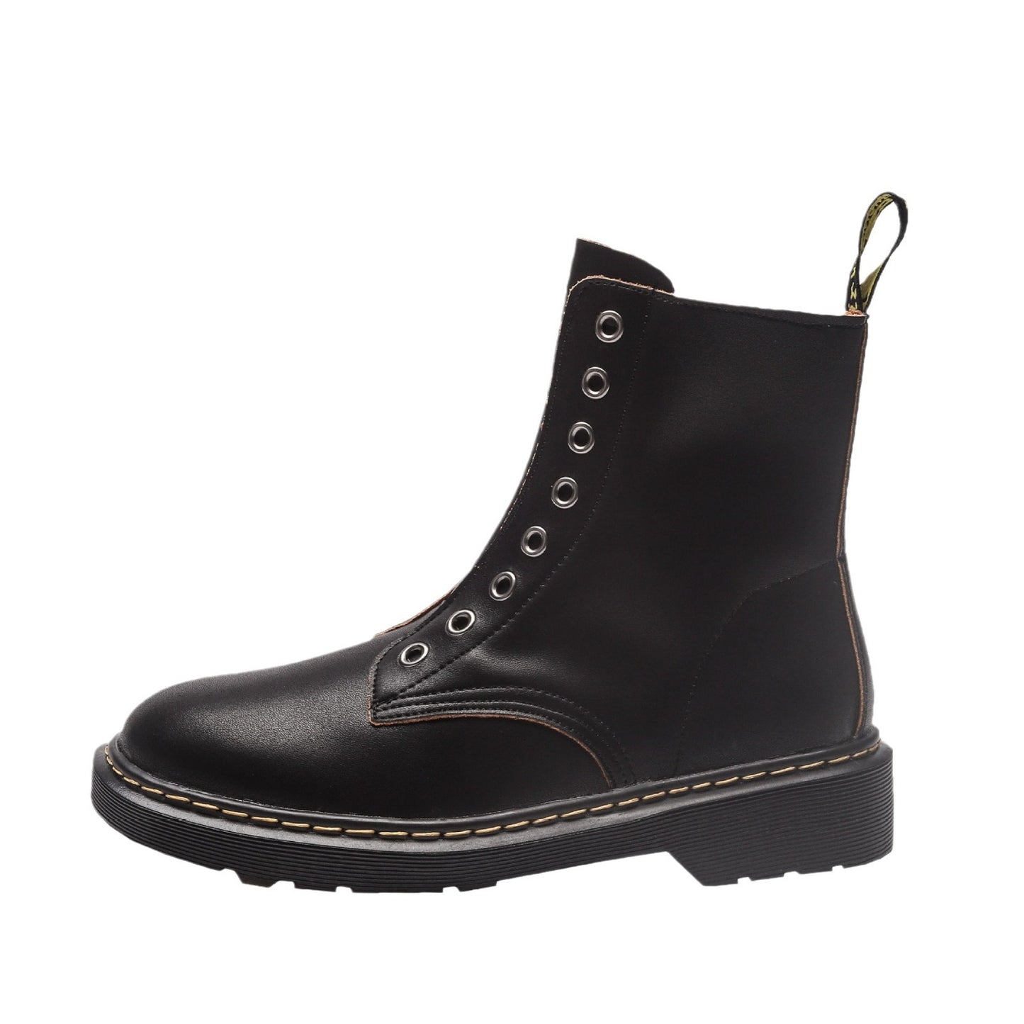 Women's British Style Fleece-lined Martin For Motorcycle Women's Leather Boots