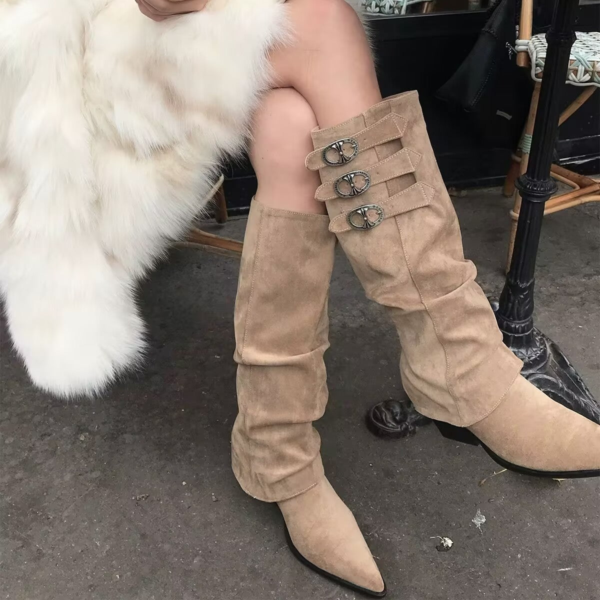 Men's & Women's Thirteen Heart Hardware Buckle Detachable Cover Boots