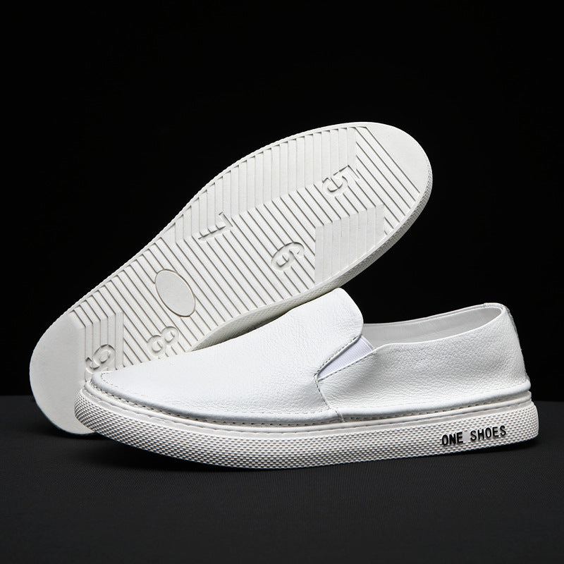 Men's Summer White Slip-on Genuine Soft Bottom Slip On Casual Shoes
