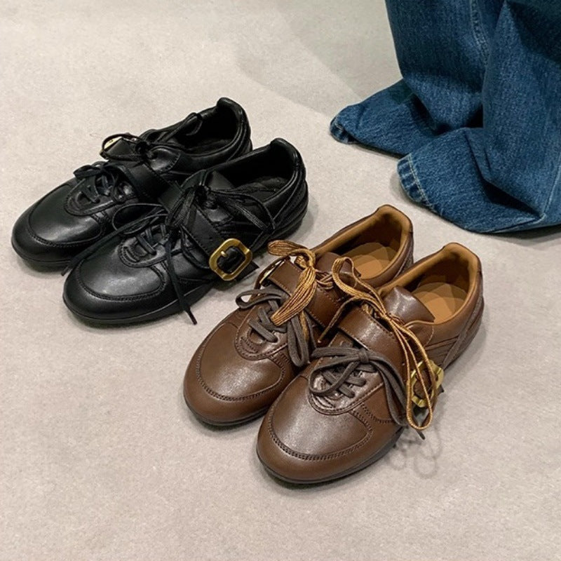 Women's Buckle German Training Soft Bottom Lace Up Leisure Women's Sports Shoes