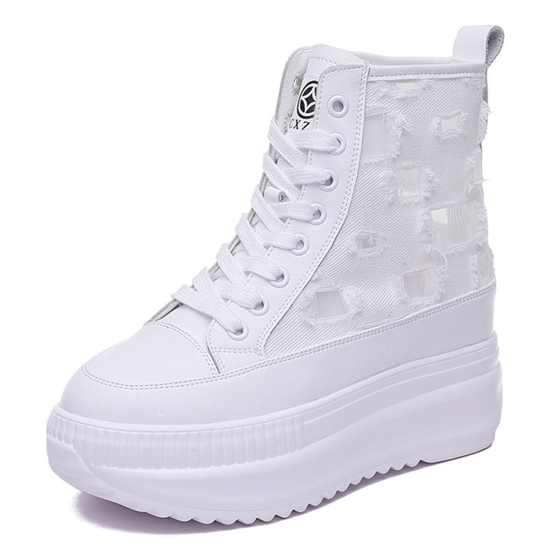 Women's Muffin Height Increasing Insole Breathable Mesh Fashion Sneakers