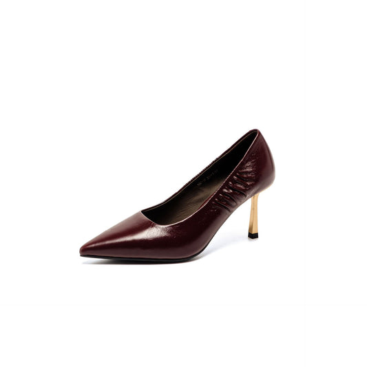 Women's Cowhide High Spring Elegant Pointed Stiletto Not Tired Feet Pumps Heels