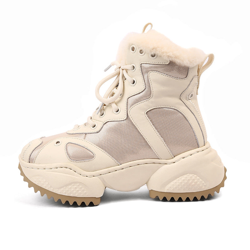 Women's Winter Fleece-lined Thick High Platform Warm Keeping Snow Boots