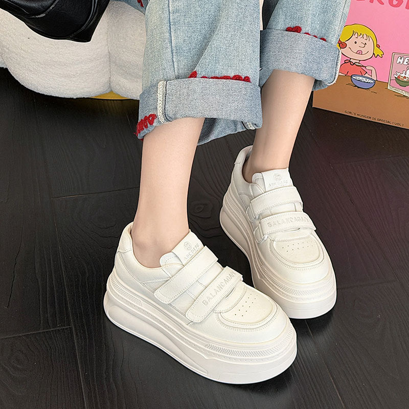 Women's High White Four Soft Sole Platform Women's Casual Shoes