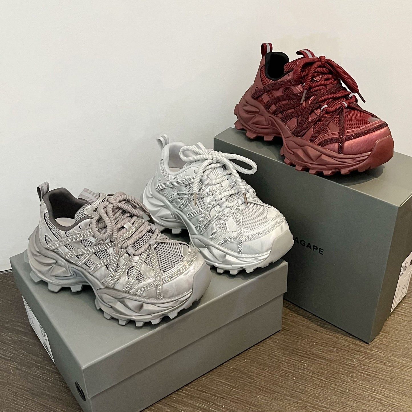 Women's Dad Spring European Goods Fashion Rhinestone Height Women's Casual Shoes
