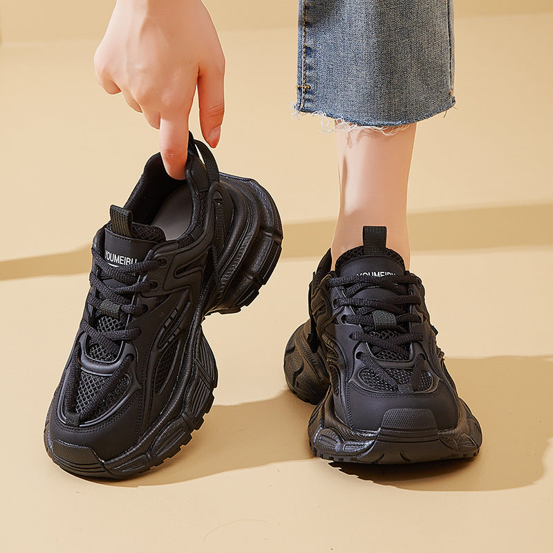 Women's Autumn Breathable Mesh Surface Thick Bottom Increased Super Women's Casual Shoes