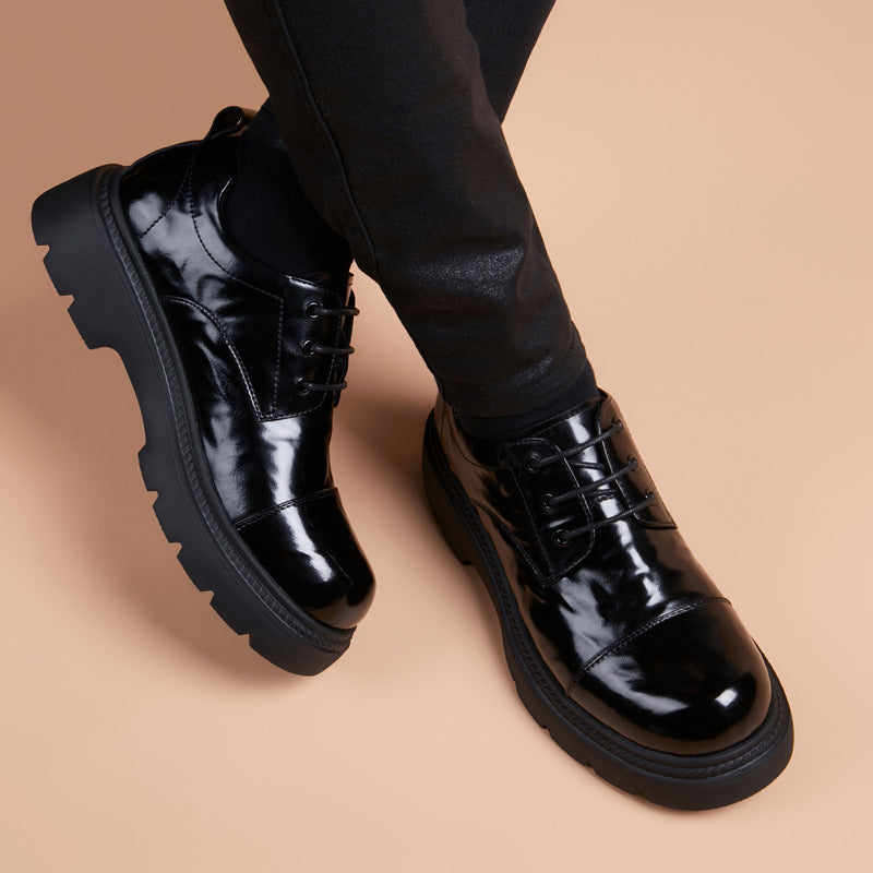 Men's Formal Wear Green British Lace Up Men's Business Leather Shoes