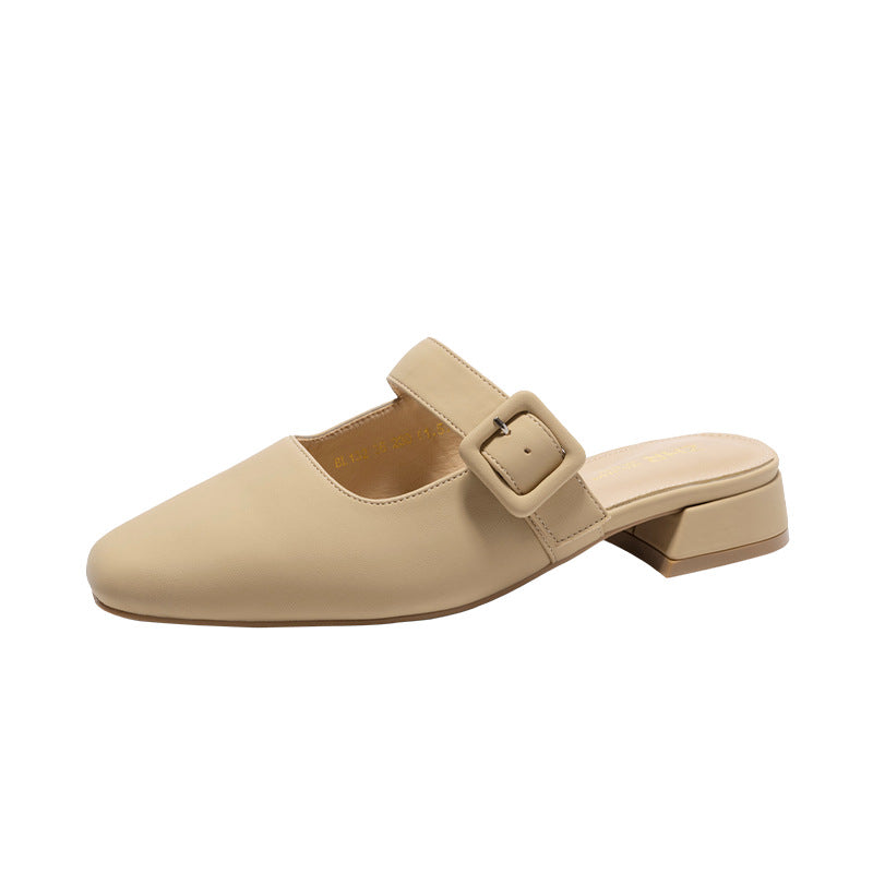Women's Toe Half Mule Mary Jane Shallow Sandals
