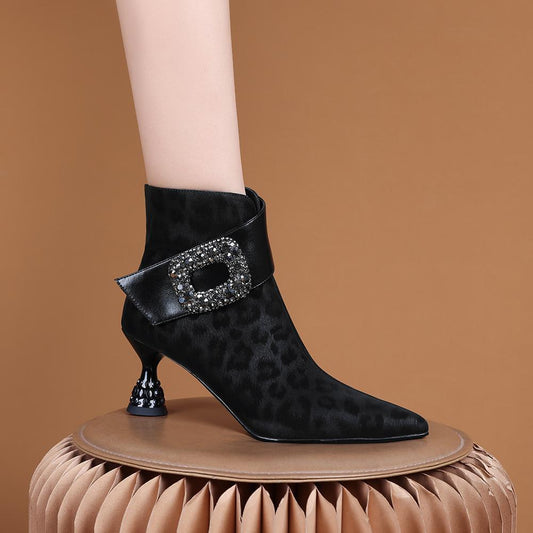 Women's Side Zipper High-grade Elegant Comfortable Short Women's Leather Boots