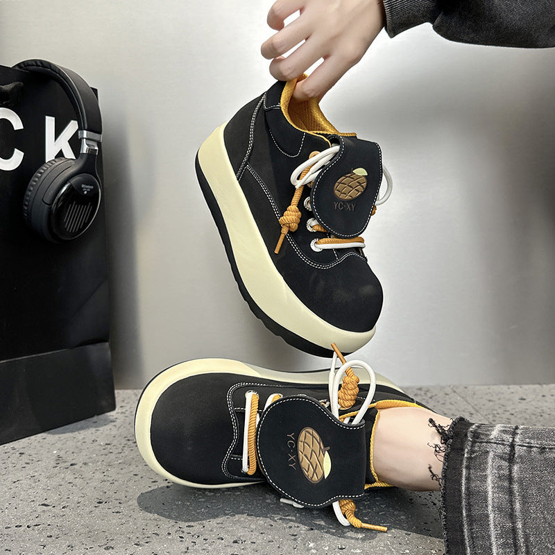 Women's Toe Martin Thick Bottom Heighten Retro Platform Casual Shoes