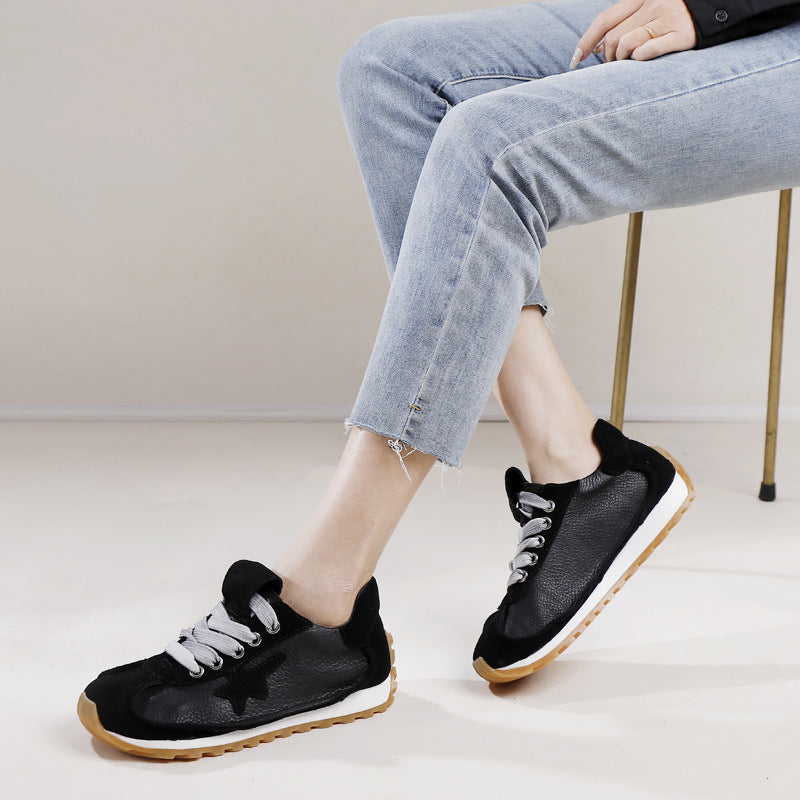 Women's Sole First Layer Cowhide Deep Mouth Casual Shoes