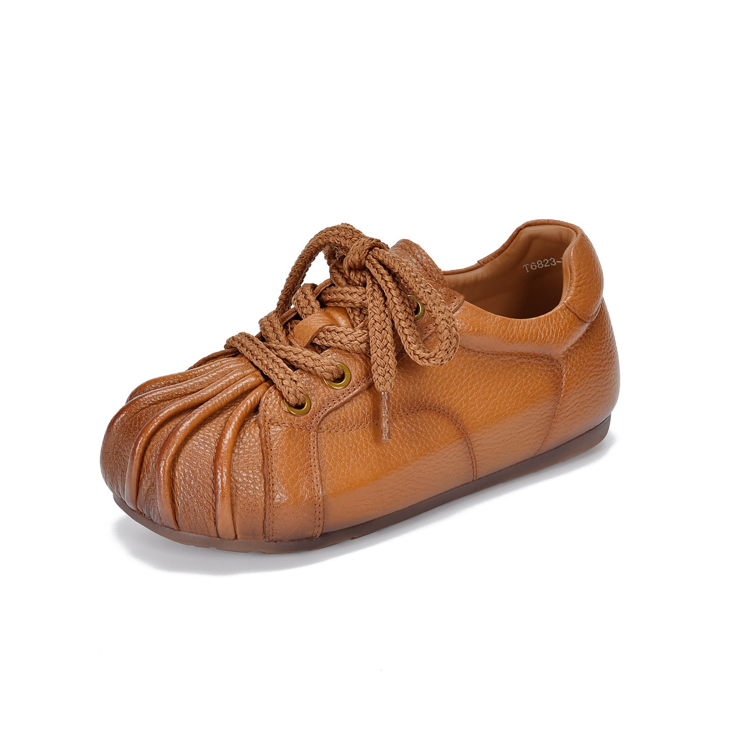 Women's Handmade Genuine Round Toe Flat Spring First Layer Women's Casual Shoes