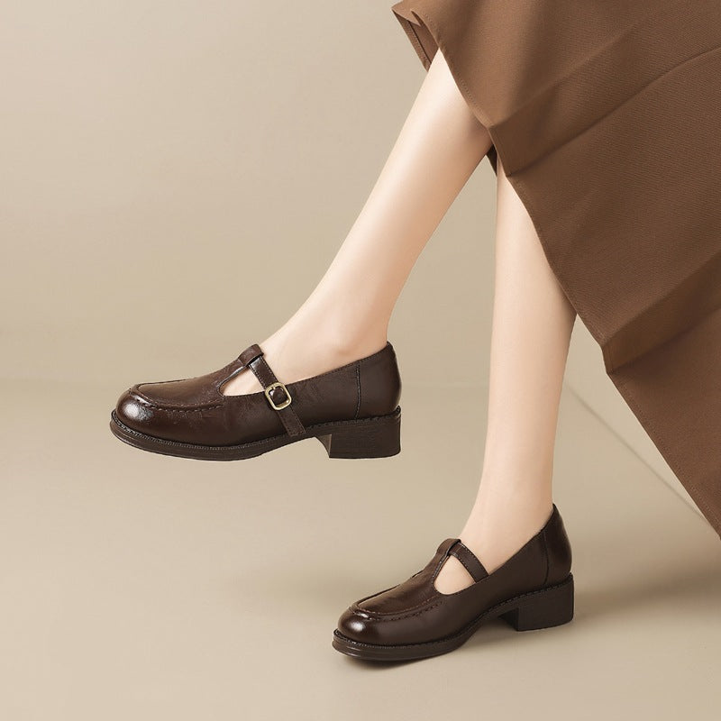 Women's Then Vintage Mary Jane British Round Toe French Women's Fashion Shoes