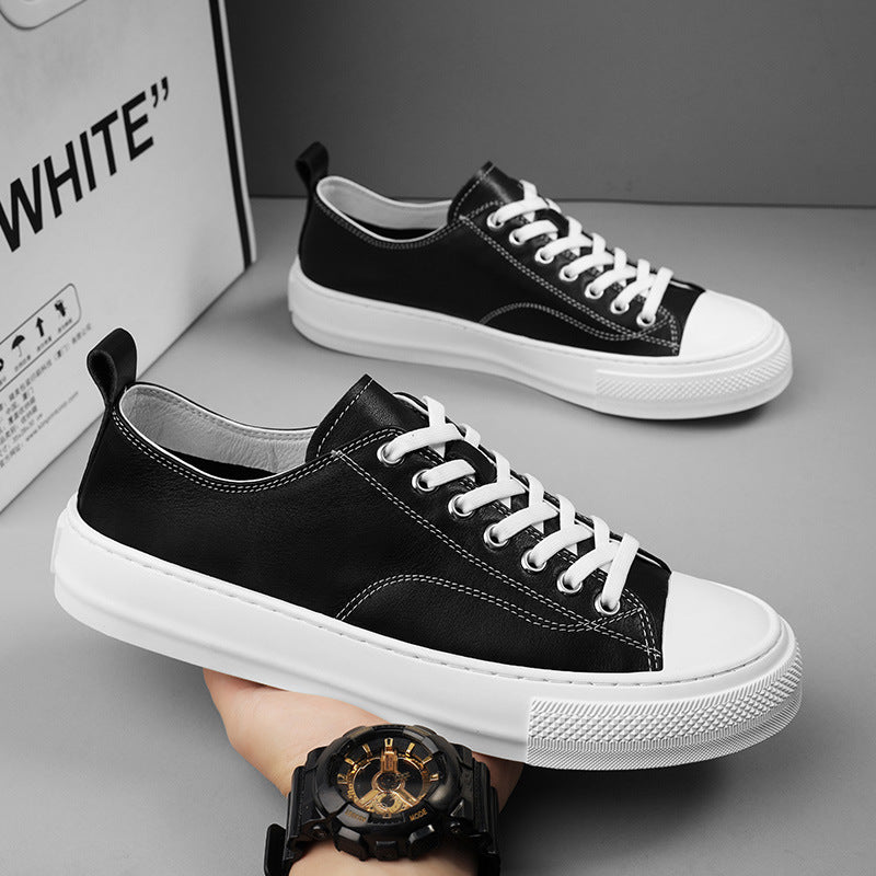 Men's First Layer Cowhide Daily British Trend Men's Board Shoes