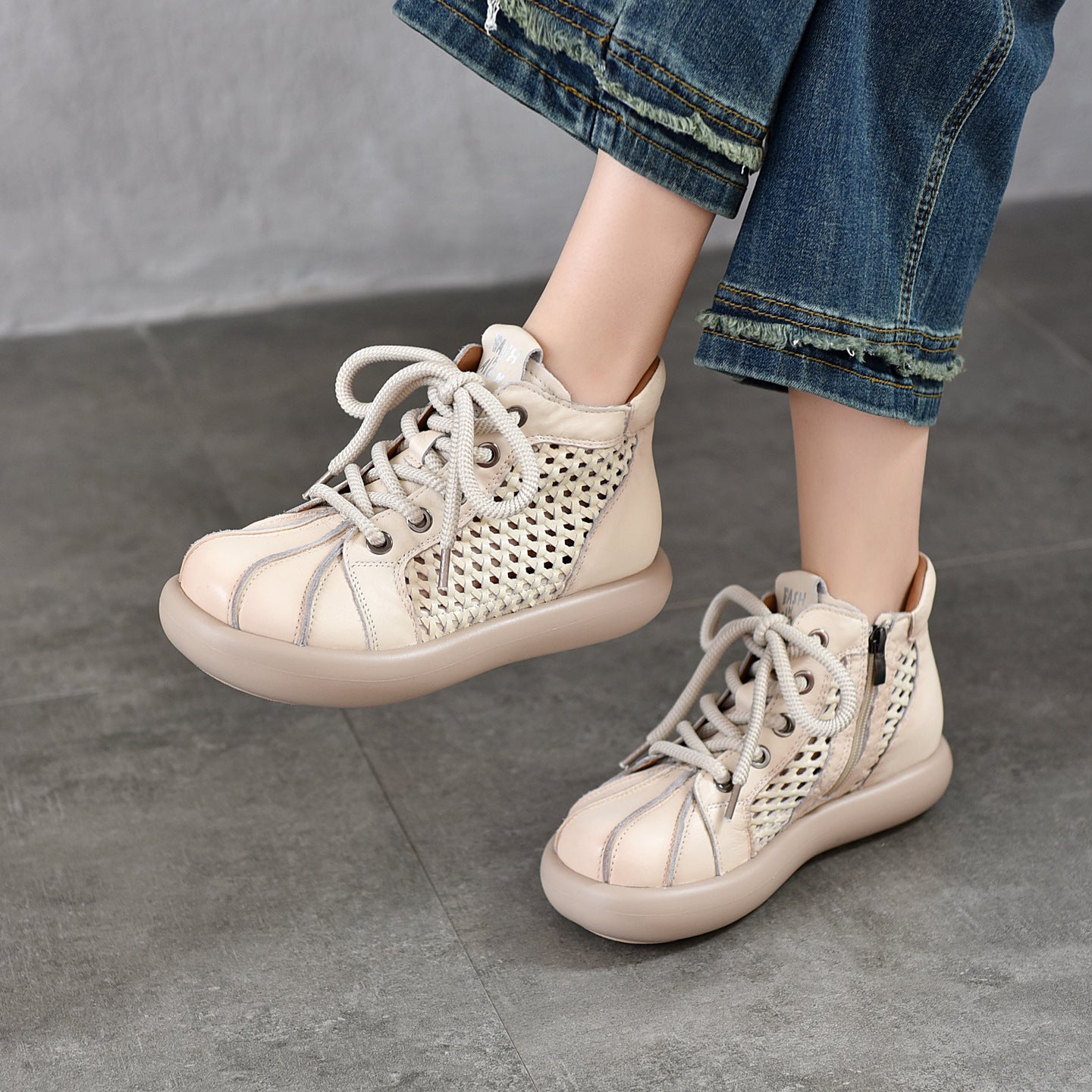 Fashion Retro Handmade Braided Short Roman Boots