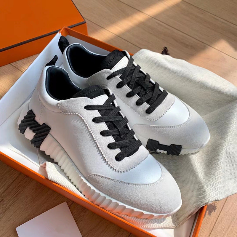 Women's & Men's For White Platform Couple Flat Breathable Sneakers