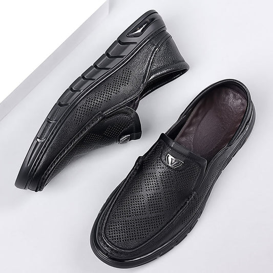 Men's Summer Breathable One Pedal Genuine Pumps Casual Shoes