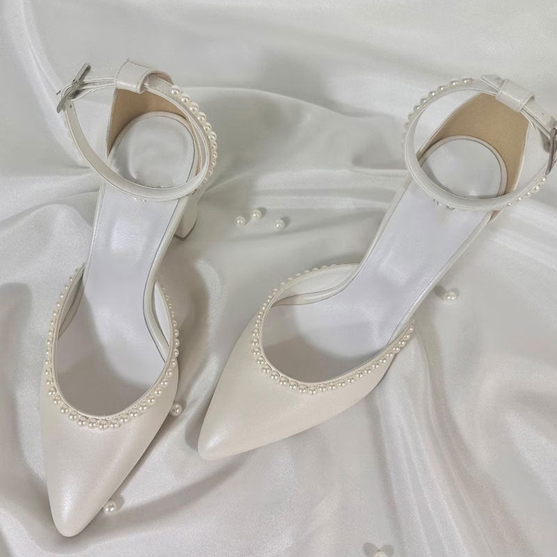 Women's Chunky Hollow High Summer White Wedding Women's Fashion Shoes