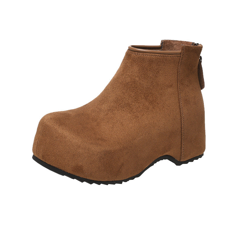 Women's Thick-soled Vintage Fleece-lined Martin Fashionable Ankle Women's Leather Boots
