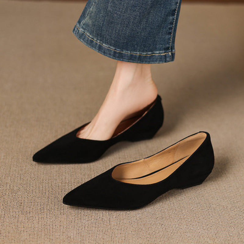 Women's Frosted Low Shallow Mouth Pumps Spring Temperament Women's Fashion Shoes