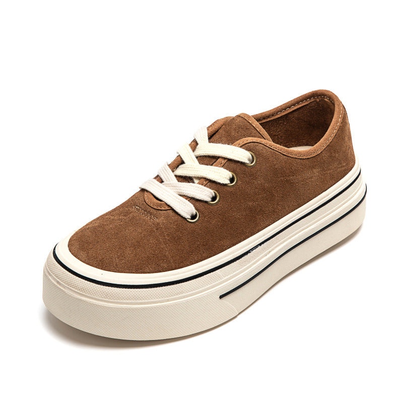 Women's Thick-soled Matte Sports Increased Round Toe Women's Casual Shoes