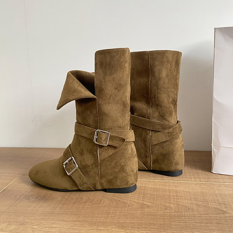 Women's Vintage Suede Western Cowboy Martin Two Women's Leather Boots