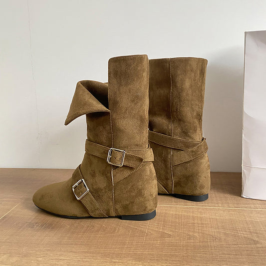 Women's Vintage Suede Western Cowboy Martin Two Women's Leather Boots