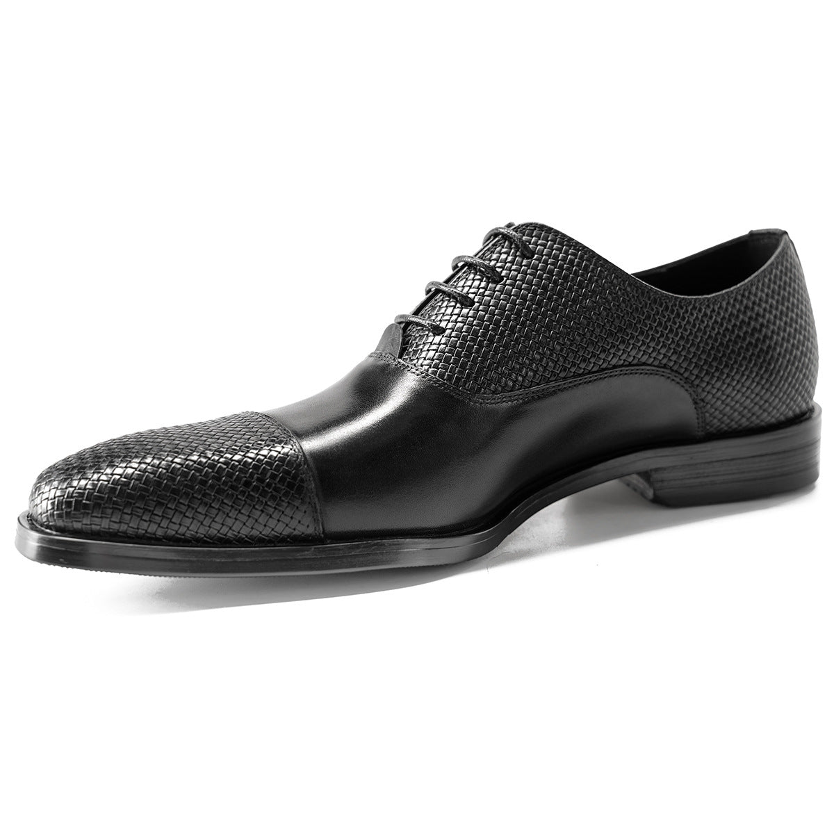 Men's Formal Fashion Office Stitching Oxford Black Wedding Best Men's Business Leather Shoes